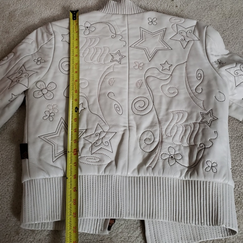 LEATHER.  white jacket- ROCKAWEAR - Picture 2 of 8